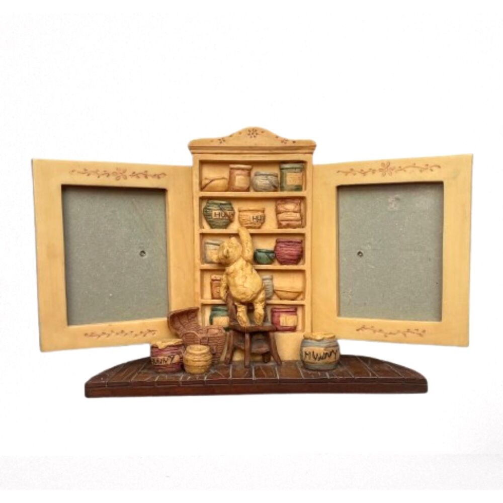 Vintage Winnie the Pooh Charpente Disney Honey Cupboard Double Picture Frame 3D - Picture 2 of 7